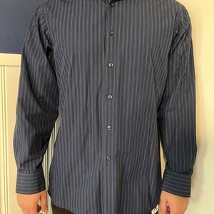 Striped Navy blue Calvin Klein button down shirt